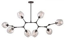 Trans Globe PND-2093 BK - 8LT PENDANT WEB CL GLS-BK